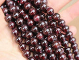 3 Strands Natural Red Garnet Smooth Ball Round Gemstone Loose Spacer Beads Strand 14