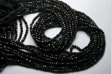 Load image into Gallery viewer, 3 X 13 Inch Strand,Black Spinel Machine Cut Quality, Finest Quality Micro Faceted Rondelles, 4mm - Jalvi &amp; Co.