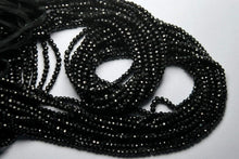 Load image into Gallery viewer, 3 X 13 Inch Strand,Black Spinel Machine Cut Quality, Finest Quality Micro Faceted Rondelles, 4mm - Jalvi &amp; Co.