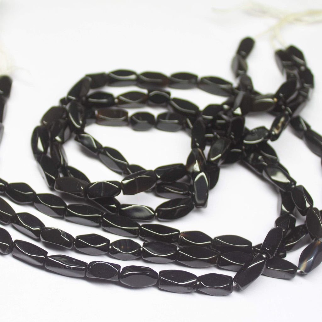 3 x 14 inch, 8mm 10.5mm, Black Onyx Faceted Rondelle Beads, Onyx Beads - Jalvi & Co.