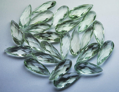 30 Match Pair, Super Rare Aaa Green Amethyst Faceted Pear Calibrated Size 8X20mm - Jalvi & Co.