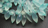 30 Pcs Of ,Super Finest, Super Rare Shape, Aqua Chalcedony Faceted Dew Drops Briolettes 11-13mm Large Size