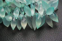 Load image into Gallery viewer, 30 Pcs Of ,Super Finest, Super Rare Shape, Aqua Chalcedony Faceted Dew Drops Briolettes 11-13mm Large Size - Jalvi &amp; Co.