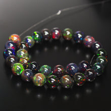 Load image into Gallery viewer, 30pc, 8mm, AAA+ Quality Black Opal, Natural Fire Opal Smooth Round Sphere Ball Beads, Opal Beads - Jalvi &amp; Co.