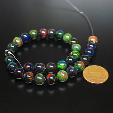 Load image into Gallery viewer, 30pc, 8mm, AAA+ Quality Black Opal, Natural Fire Opal Smooth Round Sphere Ball Beads, Opal Beads - Jalvi &amp; Co.
