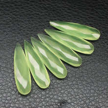 Load image into Gallery viewer, 30x8mm 15pc Natural Green Chalcedony Faceted Pear Drop Beads - Jalvi &amp; Co.