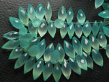 35 Pcs Aqua Chalcedony Faceted Dew Drops Briolettes 10-12mm Large Size