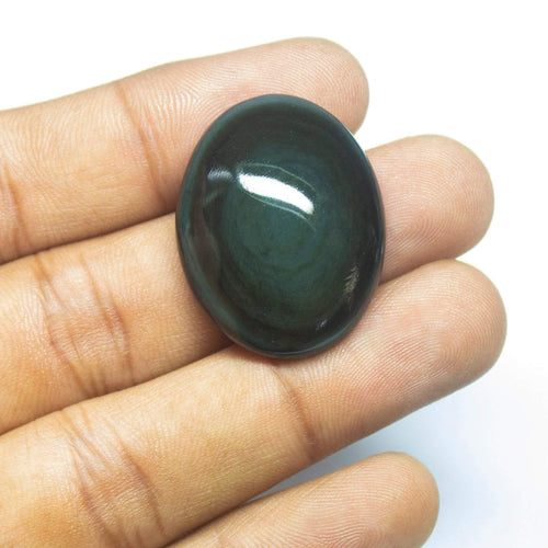 38 carats, 30x24x8mm, Rainbow Obsidian Smooth Plain Oval Cabochon Loose Gemstone - Jalvi & Co.