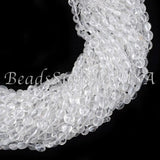 38cm Full Strand, Natural AA Grade Crystal White Quartz Smooth Puff Coin Gemstone Beads, 5-6mm, 15 inches long