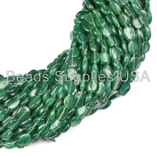 Load image into Gallery viewer, 38cm Full Strand, Natural AA Green Aventurine Smooth Oval Gemstone Beads, 8-9mm, 15 inches long - Jalvi &amp; Co.