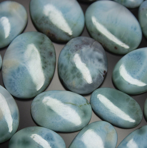 398 carats , Natural AA Grade Larimar Oval Smooth Cabochon Loose Wholesale Lot - Jalvi & Co.