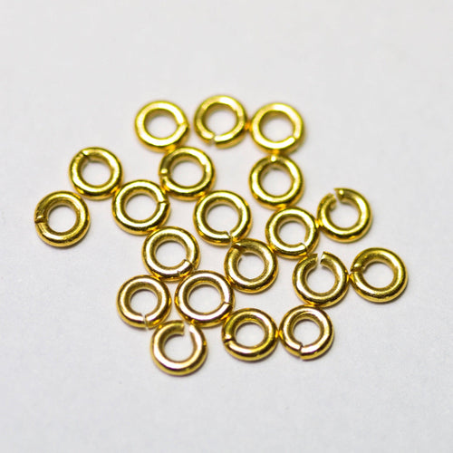 3MM 20 Gauge 14k Solid Yellow Gold Open Jump Rings (10 pieces) - Jalvi & Co.