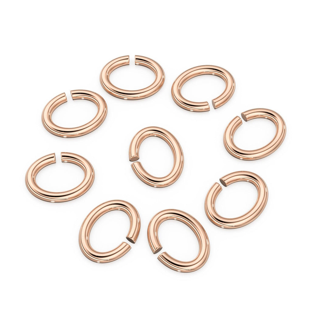 3mmx4mm 14k Solid Yellow Gold Oval Open Jump Rings 10 pieces Jewelry Making Supplies - Jalvi & Co.