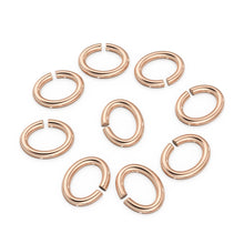 Load image into Gallery viewer, 3mmx4mm 14k Solid Yellow Gold Oval Open Jump Rings 10 pieces Jewelry Making Supplies - Jalvi &amp; Co.