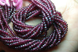 3X13.5 Inch Strand, Very Rare, Finest Natural Red Garnet Faceted Rondelles 3-3.25mm