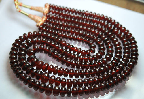 3X18 Inch Strands,LargeSmooth Rondelles, 6-13mm Hessonite Garnet - Jalvi & Co.