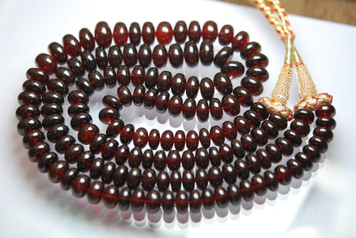 3X18 Inch Strands,LargeSmooth Rondelles, 6-13mm Hessonite Garnet - Jalvi & Co.