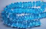 3X8 Inch Strand,Sky Blue Quartz Faceted Fancy Cut Nuggets Shape, 12-16mm Long