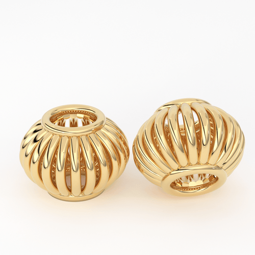 4.2mm 18k Solid Yellow Gold Fancy Bali Spacer Findings Beads Pair - Jalvi & Co.