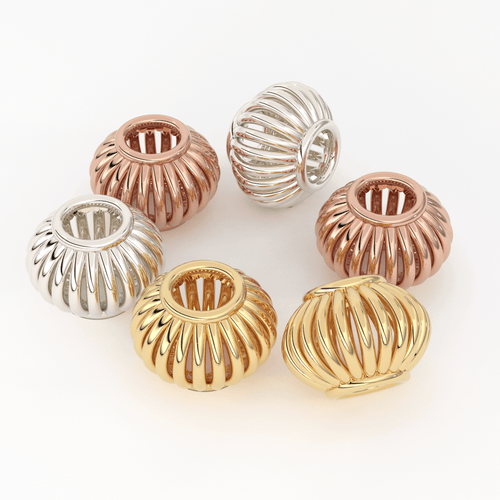 4.2mm 18k Solid Yellow Gold Fancy Bali Spacer Findings Beads Pair - Jalvi & Co.