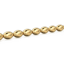 Load image into Gallery viewer, 4.3mmx5.8mm 18k Solid Yellow Gold Rice Spacers Beads 2.25&quot; Strand (10) - Jalvi &amp; Co.