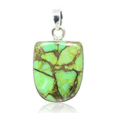 4.7g, Totally Handmade Copper Turquoise Quartz 925 Sterling Silver Pendant, Turqioise Pendant