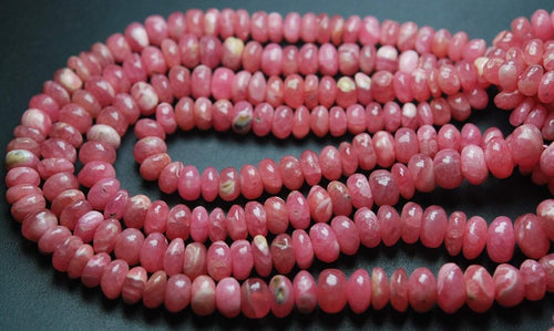 4 Inch Full Strand, Aaa Quality,Super Rare Rhodochrosite Smooth Rondelles, 6-8mm - Jalvi & Co.