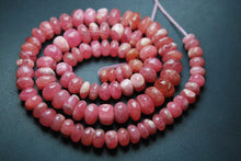 Load image into Gallery viewer, 4 Inch Full Strand, Aaa Quality,Super Rare Rhodochrosite Smooth Rondelles, 6-8mm - Jalvi &amp; Co.