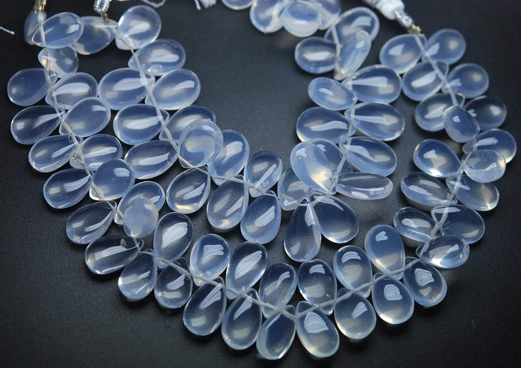 4 Inch Strand, 15 Finest Ice Quartz Smooth Pear Shape Briolette's, 14-15mm - Jalvi & Co.