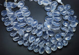 4 Inch Strand, 15  Finest Ice Quartz Smooth Pear Shape Briolette's, 14-15mm