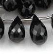 4 Inch Strand Strand Nice Quality Black Spinel Faceted Tear Drops Briolette's 8X12mm - Jalvi & Co.