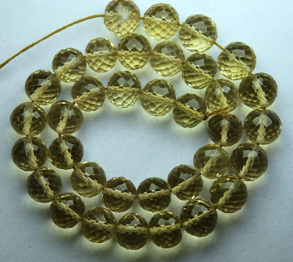 4 Inch Strand,Honey Quartz, Full Strand Micro Faceted Round Balls Beads, 6mm Size,Super Quality Honey Quartz Balls Beads - Jalvi & Co.