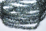 4 Inch Super-Finest- Natural Aaa Green Sapphire Micro Faceted Drops Shaped Size 3.5-5mm Approx