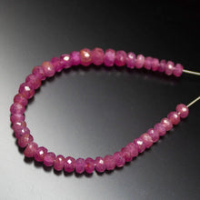 Load image into Gallery viewer, 4 inches, 3-4mm, Natural Pink Sapphire Faceted Rondelle Loose Gemstone Beads - Jalvi &amp; Co.