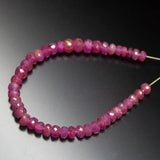 4 inches, 3-4mm, Natural Pink Sapphire Faceted Rondelle Loose Gemstone Beads