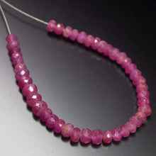 Load image into Gallery viewer, 4 inches, 3-4mm, Natural Pink Sapphire Faceted Rondelle Loose Gemstone Beads - Jalvi &amp; Co.