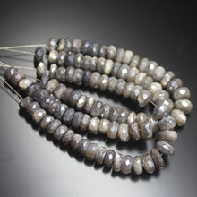 Load image into Gallery viewer, 4 Inches, 5-6mm, Natural Grey Moonstone Faceted Rondelle Loose Gemstone Beads - Jalvi &amp; Co.