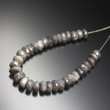 Load image into Gallery viewer, 4 Inches, 5-6mm, Natural Grey Moonstone Faceted Rondelle Loose Gemstone Beads - Jalvi &amp; Co.