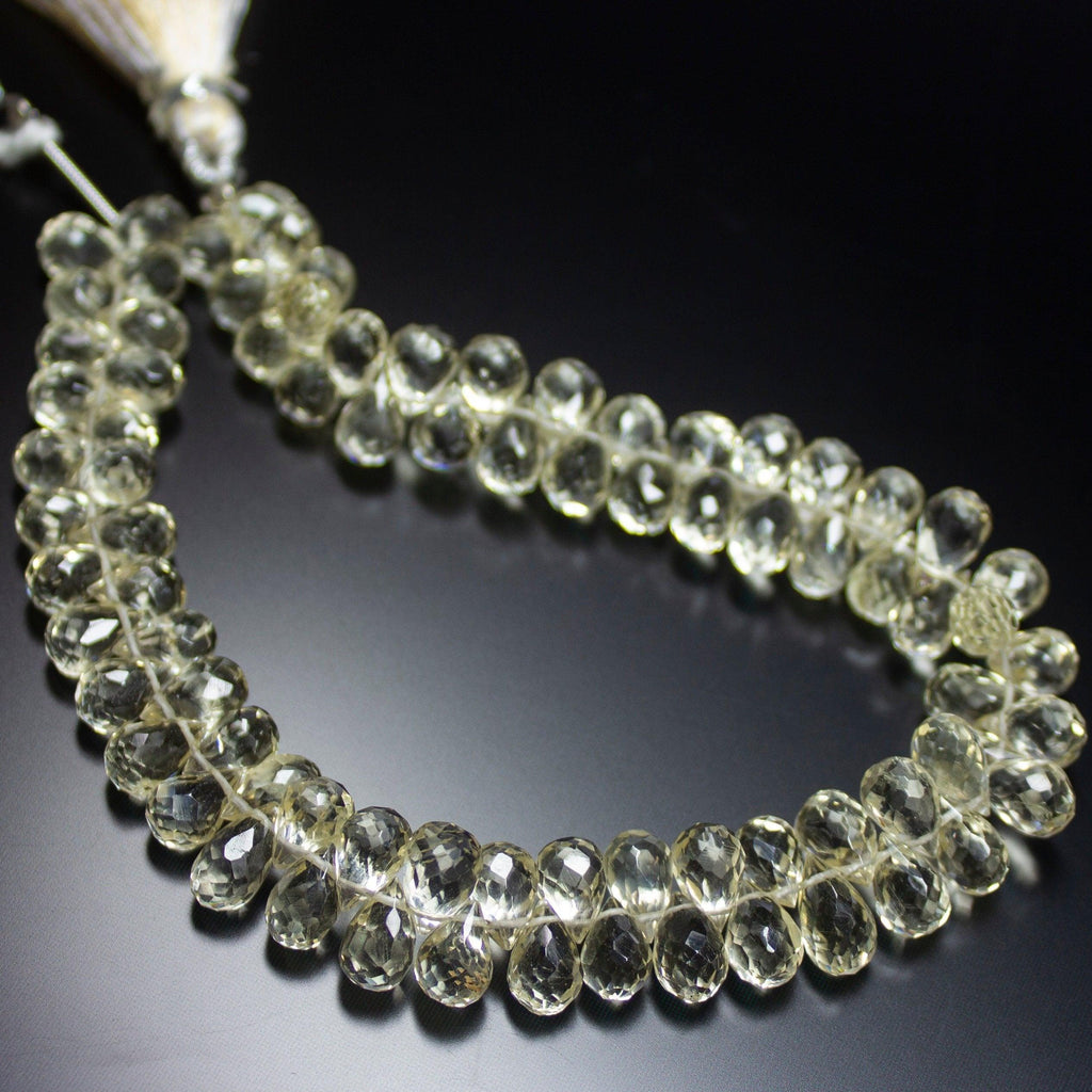 4 inches, 6-7mm, Natural Scapolite Faceted Tear Drops Briolette Gemstone Beads - Jalvi & Co.