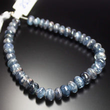 Load image into Gallery viewer, 4 inches, 7-9mm, Natural Blue Mystic Kyanite Smooth Rondelle Loose Gemstone Beads - Jalvi &amp; Co.