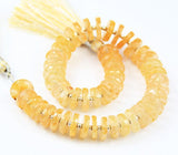 4 Inches, 8-9mm, Natural Imperial Quartz Faceted Heishi Tyre Wheel Beads Strand