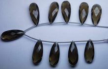 Load image into Gallery viewer, 4 Match Pair, Aaa Quality,Smoky Quartz Faceted Pear Shaped Briolettes, 10X25mm Long Size, - Jalvi &amp; Co.