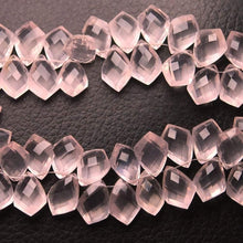 Load image into Gallery viewer, 4 Match Pair, Natural Faceted Fancy Shape Briolettes Calibrated Size 12X8mm Rose Quartz - Jalvi &amp; Co.