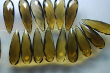 Load image into Gallery viewer, 4 Match Pair, Super Rare AAA Honey Quartz Faceted Extra Large Long Pear Briolette&#39;s Calibrated Size 25X8mm - Jalvi &amp; Co.