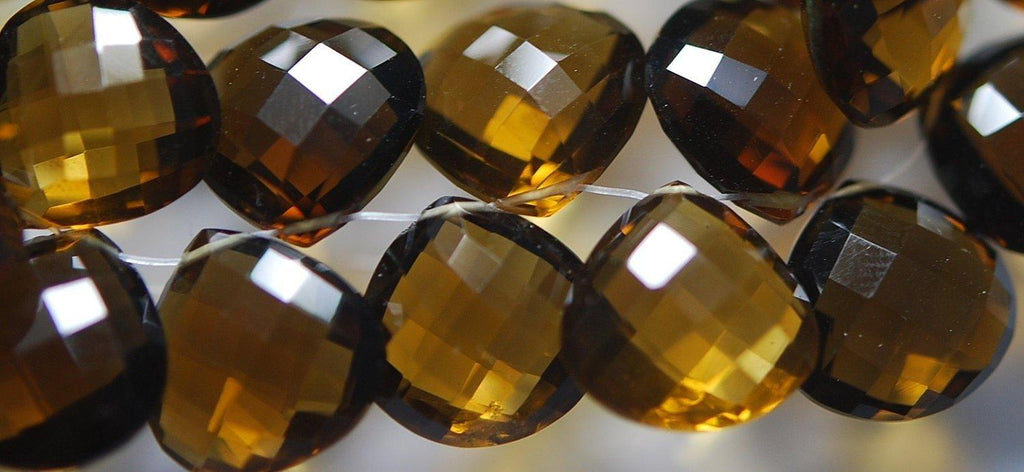 4 Match Pair, Super Rare AAA Honey Quartz Faceted Heart Briolette's Calibrated Size 14mm - Jalvi & Co.