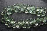 4 Match Pair, Super Rare AAA Natural Green Amethyst Faceted Drops Shape Briolette's Calibrated Size 12X8mm