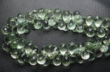 4 Match Pair, Super Rare Aaa Natural Green Amethyst Faceted Drops Shape Briolettes Calibrated Size 8X12mm