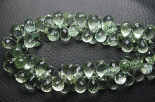 Load image into Gallery viewer, 4 Match Pair, Super Rare Aaa Natural Green Amethyst Faceted Drops Shape Briolettes Calibrated Size 8X12mm - Jalvi &amp; Co.