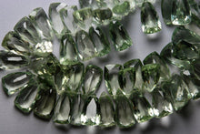 Load image into Gallery viewer, 4 Match Pair, Super Rare AAA Natural Green Amethyst Faceted Pyramid Shape Briolette&#39;s Calibrated Size 15X8mm - Jalvi &amp; Co.