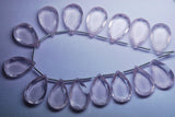 4 Match Pair, Super Rare Aaa Natural Rose Quartz Faceted Double Cut Pear Shape Briolettes Calibrated Size 13X20mm